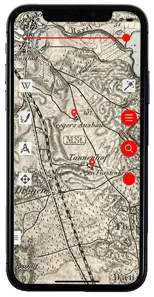 Vetus Maps Startbildschirm auf dem iPhone