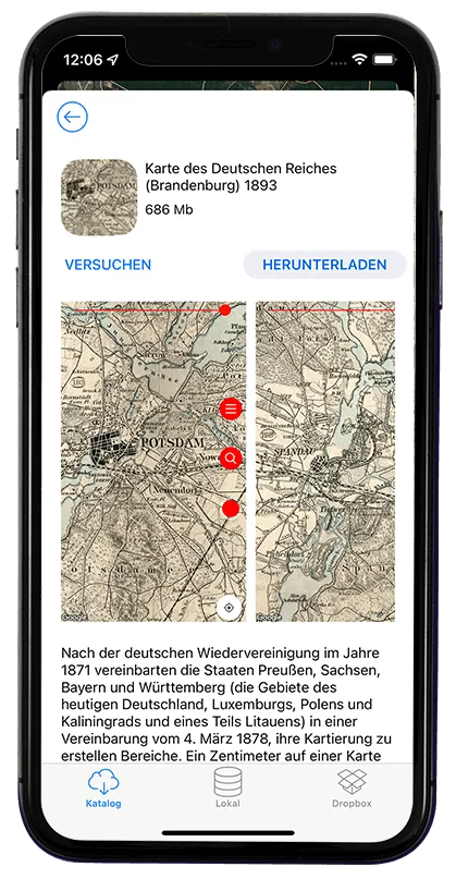 Скріншот опису карти у Vetus Maps